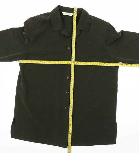 Womens UK Size 16 HOLMEWOOD Green Basic Button-Up