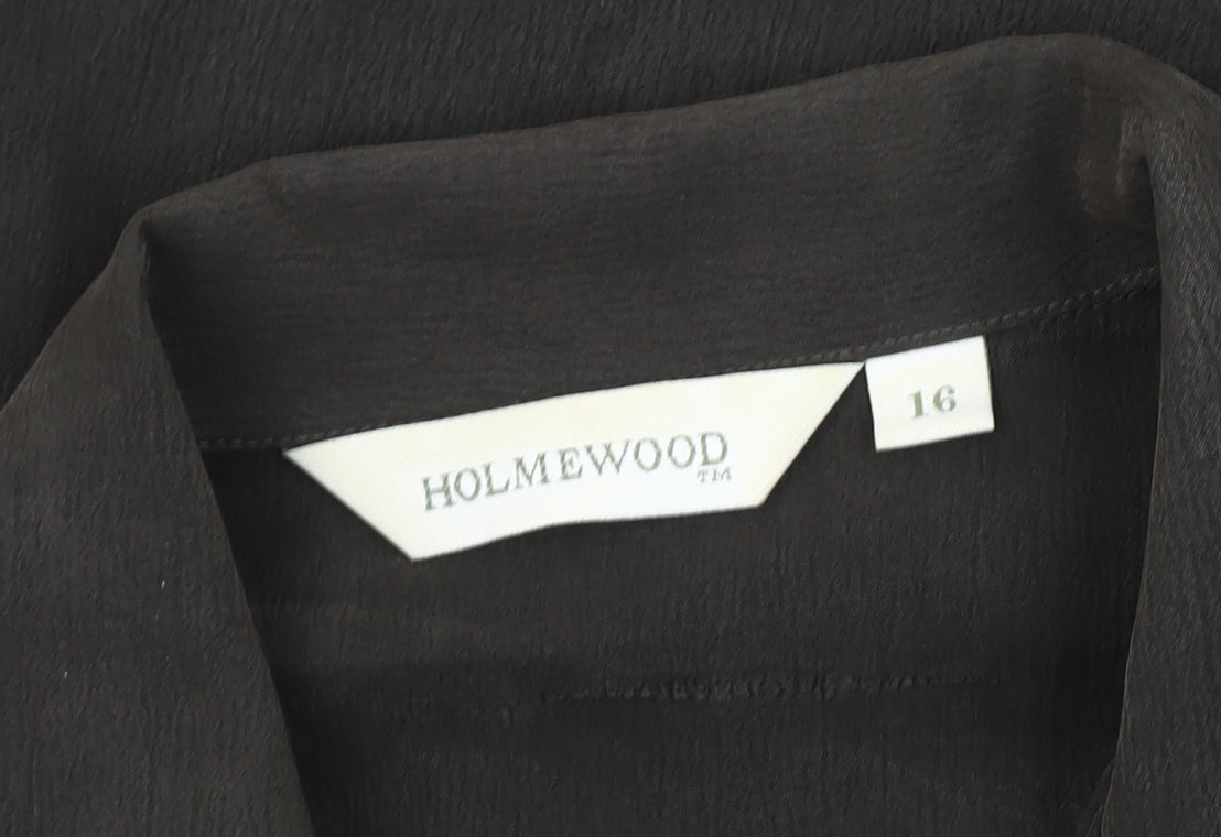Womens UK Size 16 HOLMEWOOD Green Basic Button-Up