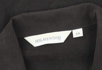 Womens UK Size 16 HOLMEWOOD Green Basic Button-Up