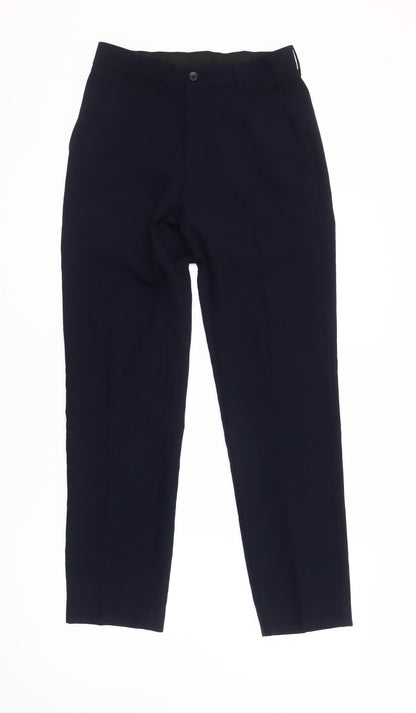 Marks and Spencer Men's Blue Slim Fit Straight Leg Trousers 26W 29L