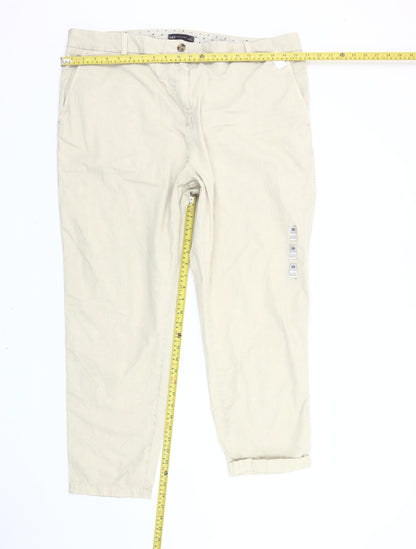Womens UK Size 20 Marks and Spencer Regular Fit Chino Beige Trousers