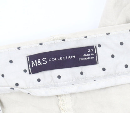 Womens UK Size 20 Marks and Spencer Regular Fit Chino Beige Trousers