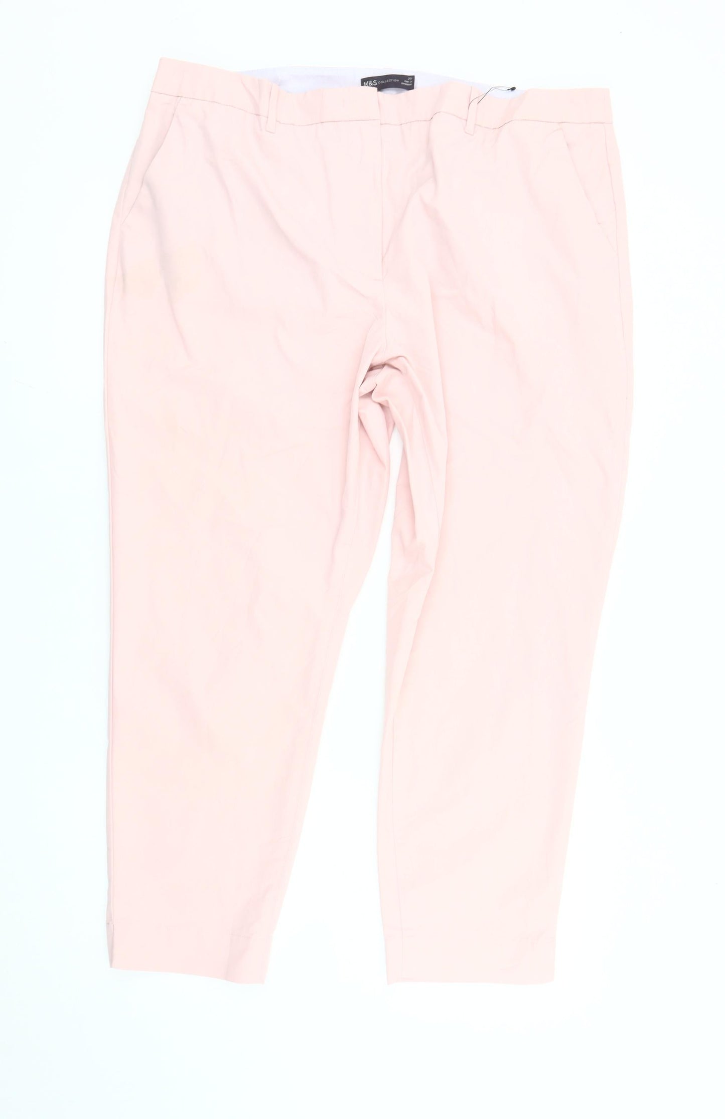 Womens UK Size 20 Marks and Spencer Regular Fit Chino Pink Trousers