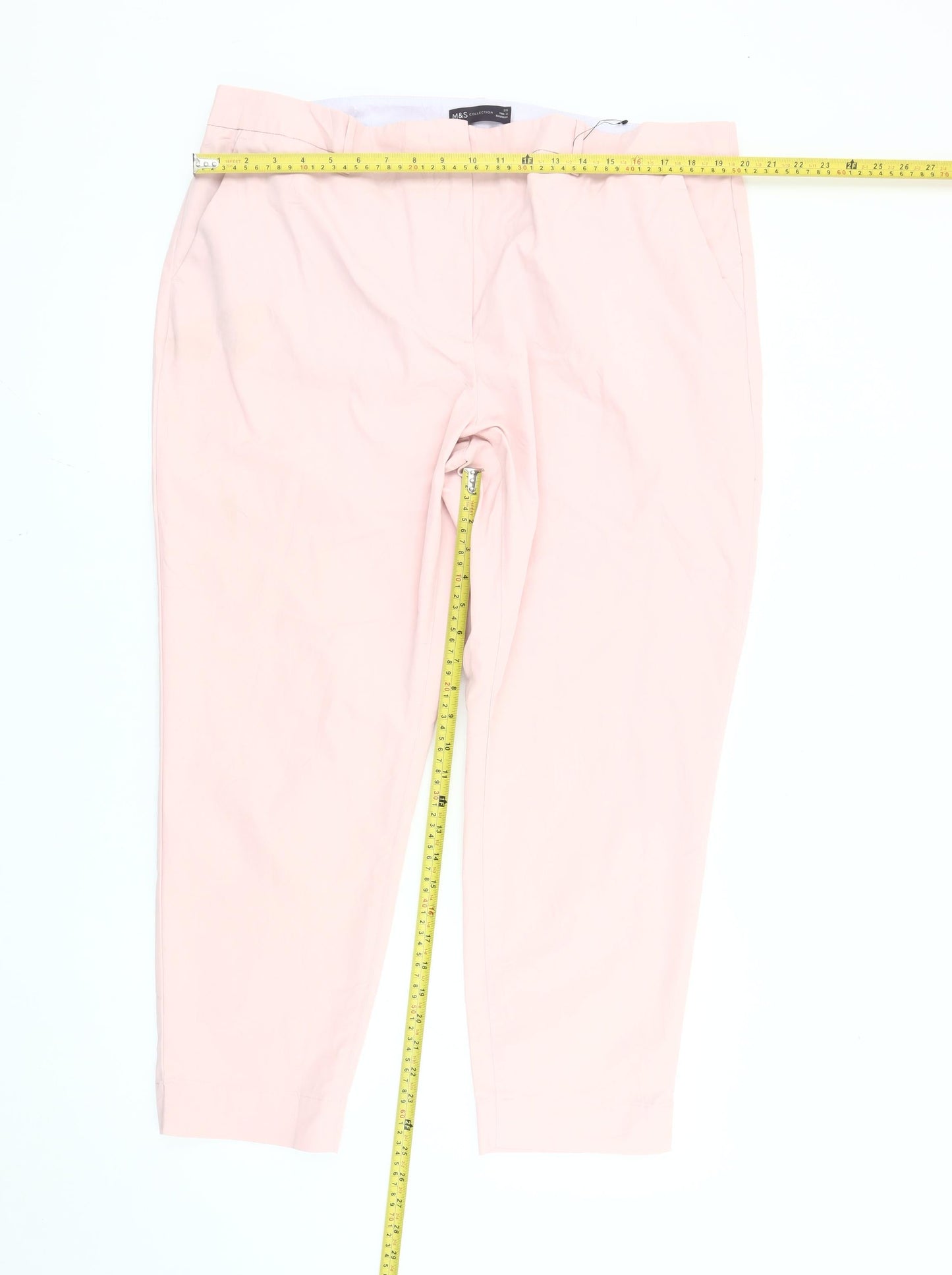 Womens UK Size 20 Marks and Spencer Regular Fit Chino Pink Trousers