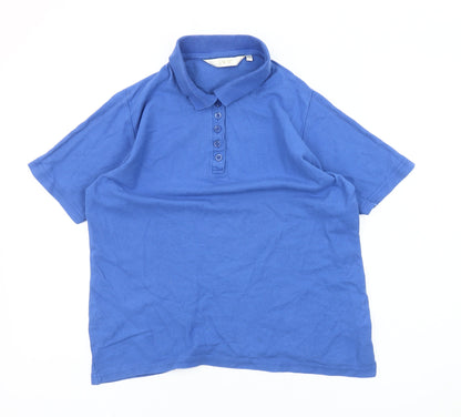 Womens UK Size L EWM Blue Basic Polo