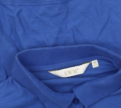 Womens UK Size L EWM Blue Basic Polo