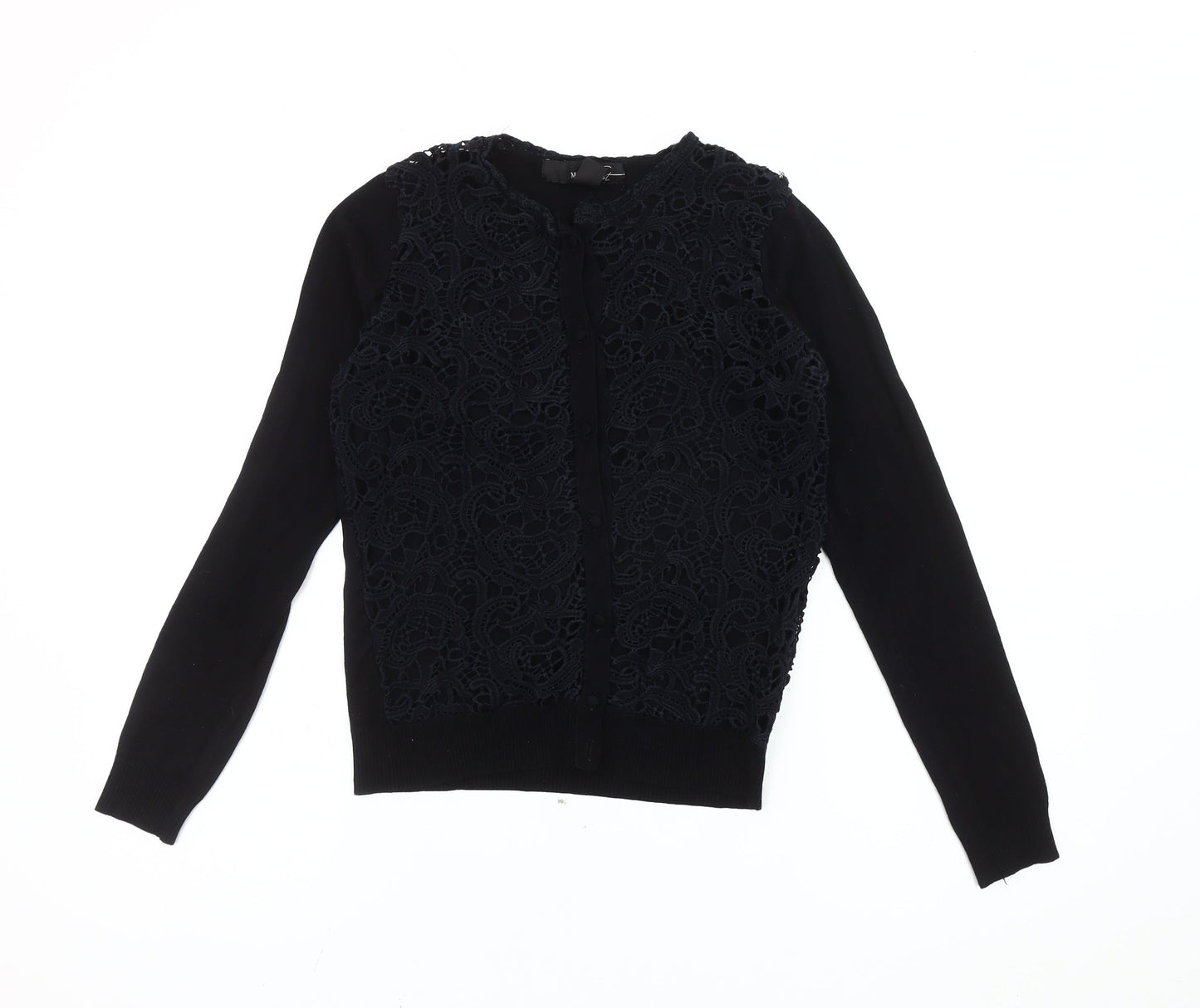 Womens UK Size 12 Mango Black Cardigan Jumper