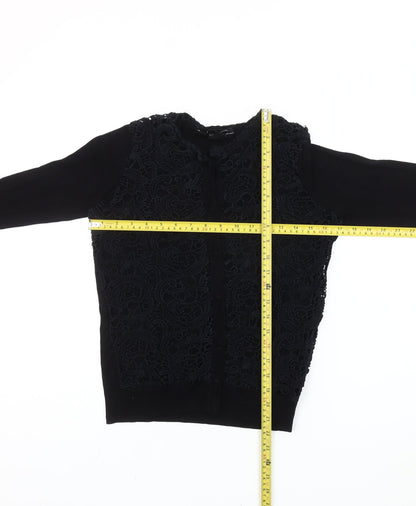 Womens UK Size 12 Mango Black Cardigan Jumper