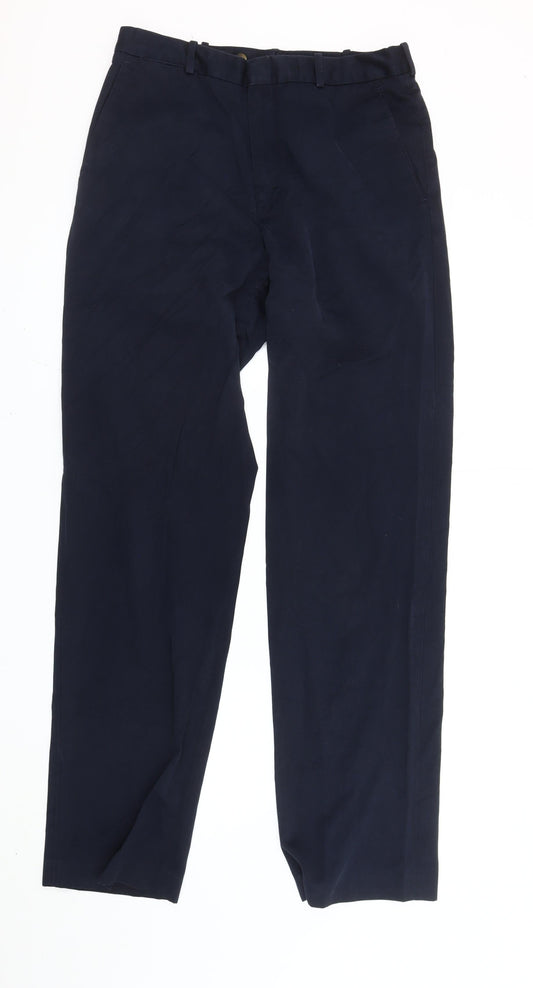 Lands' End Men's Blue 32in Waist Regular Fit Chino Trousers