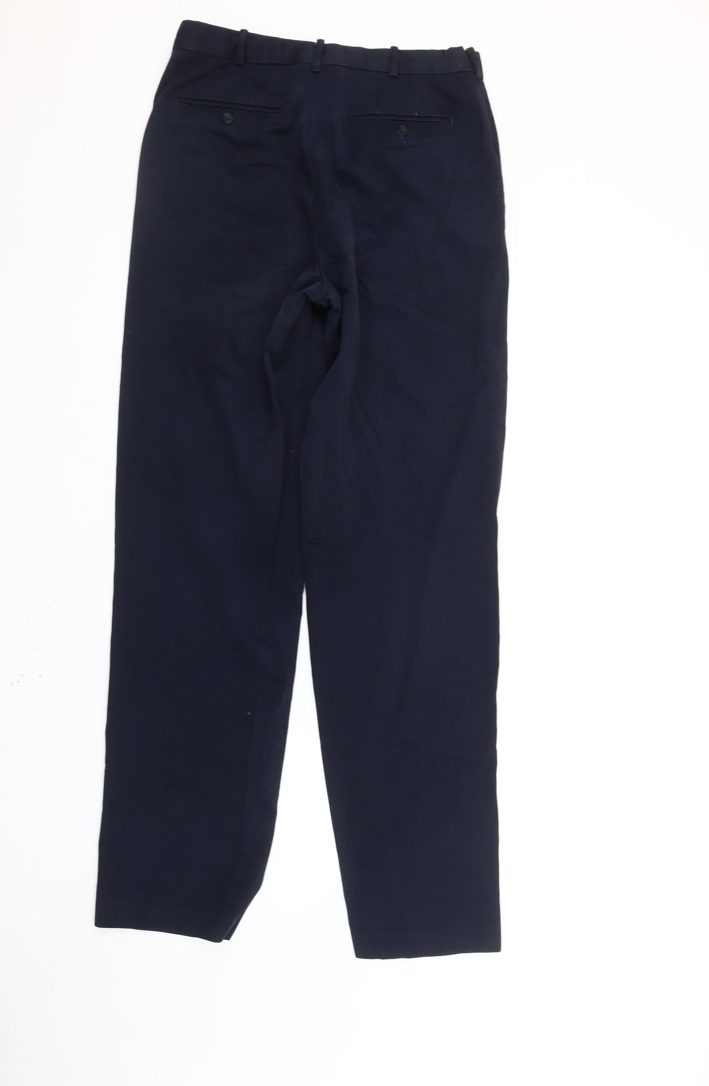 Lands' End Men's Blue 32in Waist Regular Fit Chino Trousers