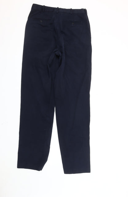 Lands' End Men's Blue 32in Waist Regular Fit Chino Trousers