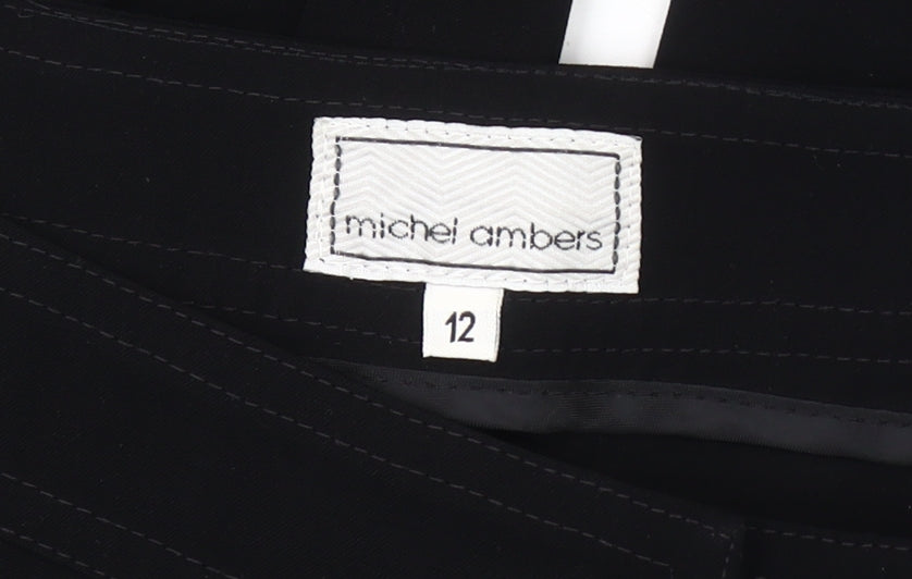 Michel Ambers Women’s Black Size 12 Wide-Leg Dress Trousers