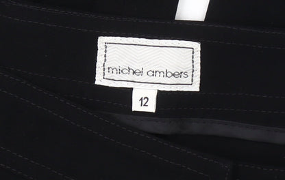 Michel Ambers Women’s Black Size 12 Wide-Leg Dress Trousers