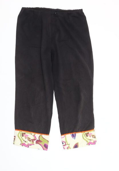 Paul Separates Women’s Black Cropped Cuffed Trousers UK14 Stretch