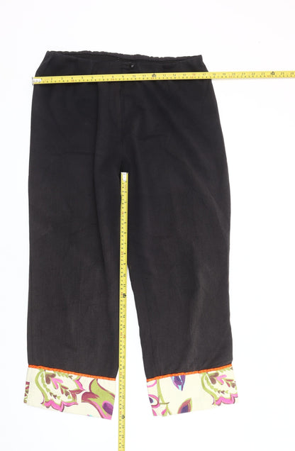 Paul Separates Women’s Black Cropped Cuffed Trousers UK14 Stretch