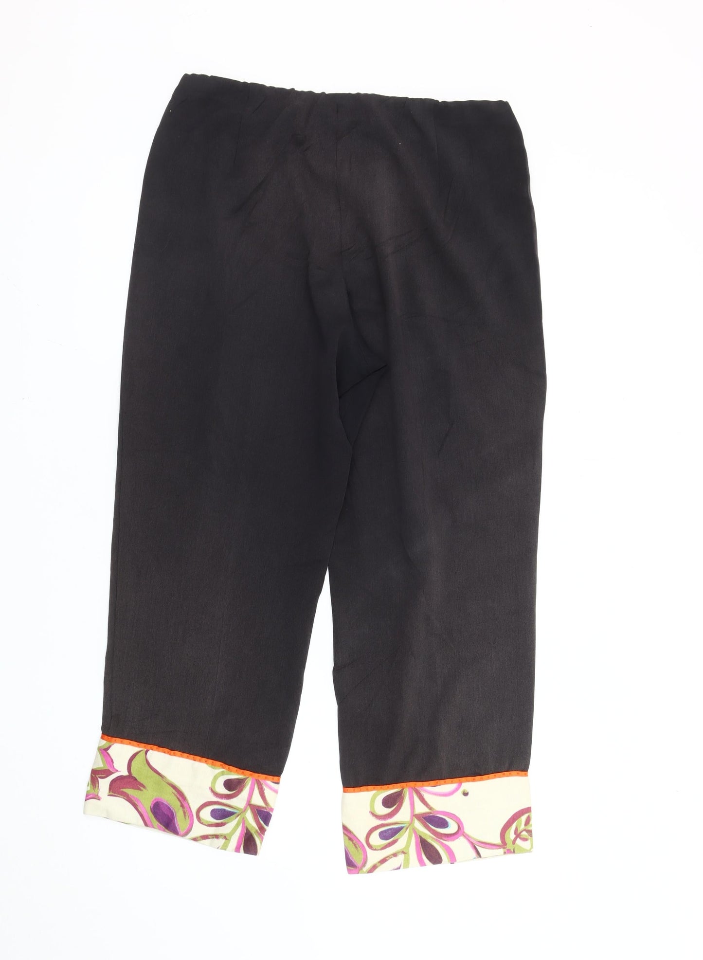 Paul Separates Women’s Black Cropped Cuffed Trousers UK14 Stretch