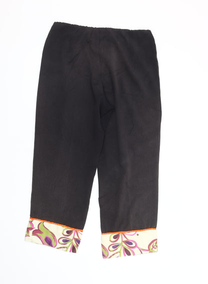 Paul Separates Women’s Black Cropped Cuffed Trousers UK14 Stretch