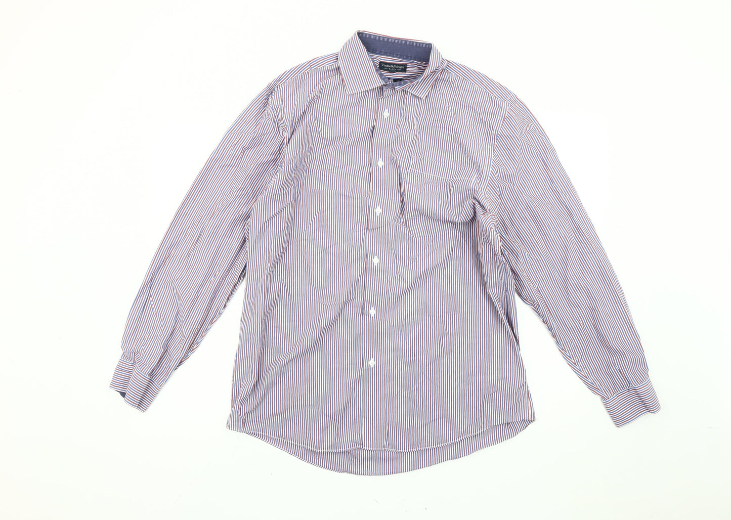 Taylor & Wright Men’s Multicoloured Striped Cotton Shirt L Slim Fit