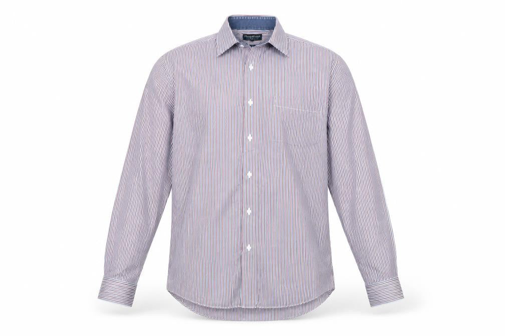 Front view of Taylor & Wright Men’s Multicoloured Striped Cotton Shirt L Slim Fit