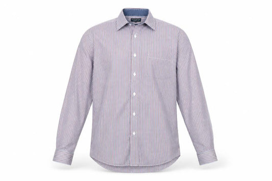 Front view of Taylor & Wright Men’s Multicoloured Striped Cotton Shirt L Slim Fit