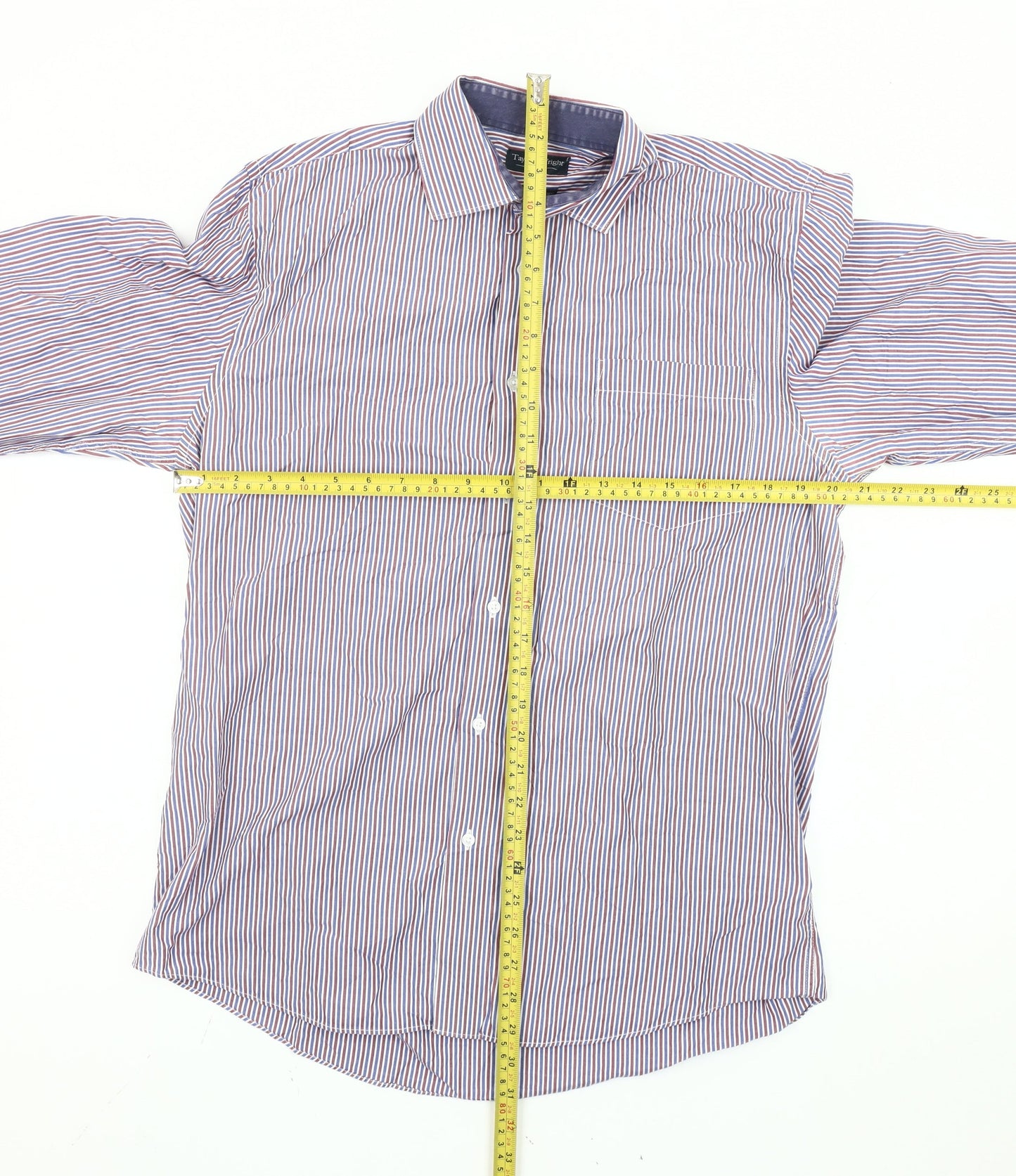 Taylor & Wright Men’s Multicoloured Striped Cotton Shirt L Slim Fit