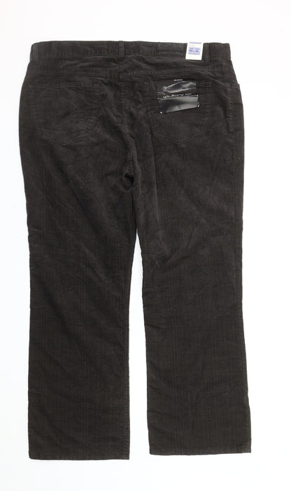 Marks and Spencer Men’s Black Corduroy Trousers 40W 29L Straight Leg
