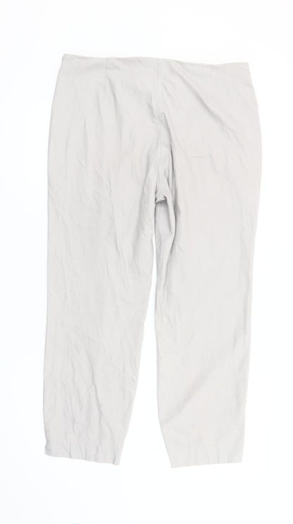 Phase Eight Women’s Grey Straight Leg Cotton Trousers Size 14