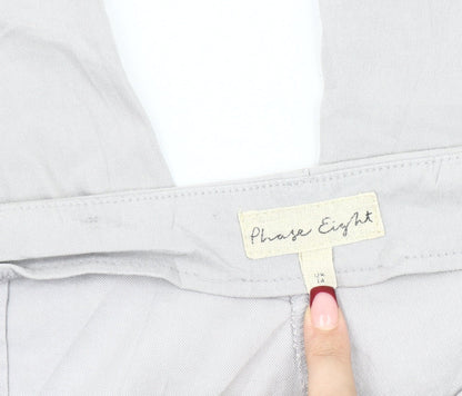 Phase Eight Women’s Grey Straight Leg Cotton Trousers Size 14