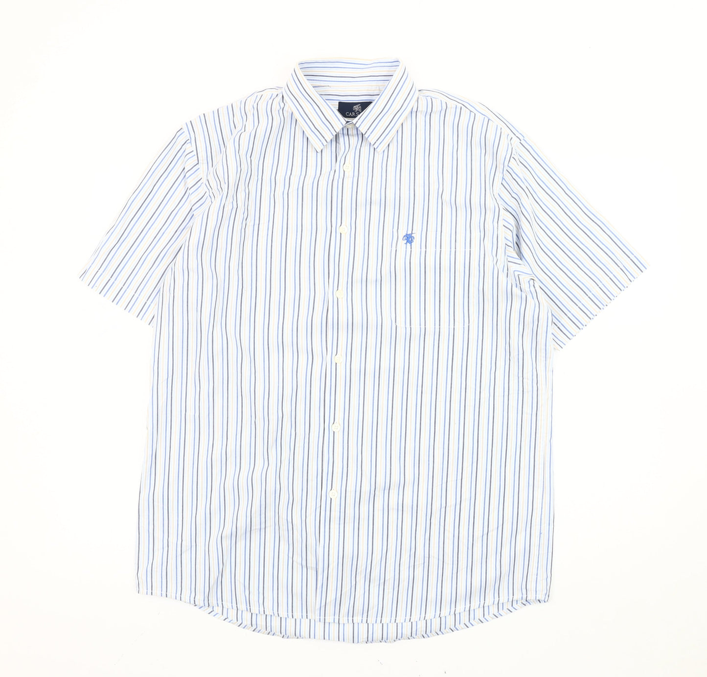 Carson Men's Multicoloured Striped M Short Sleeve Button-Up Shirt