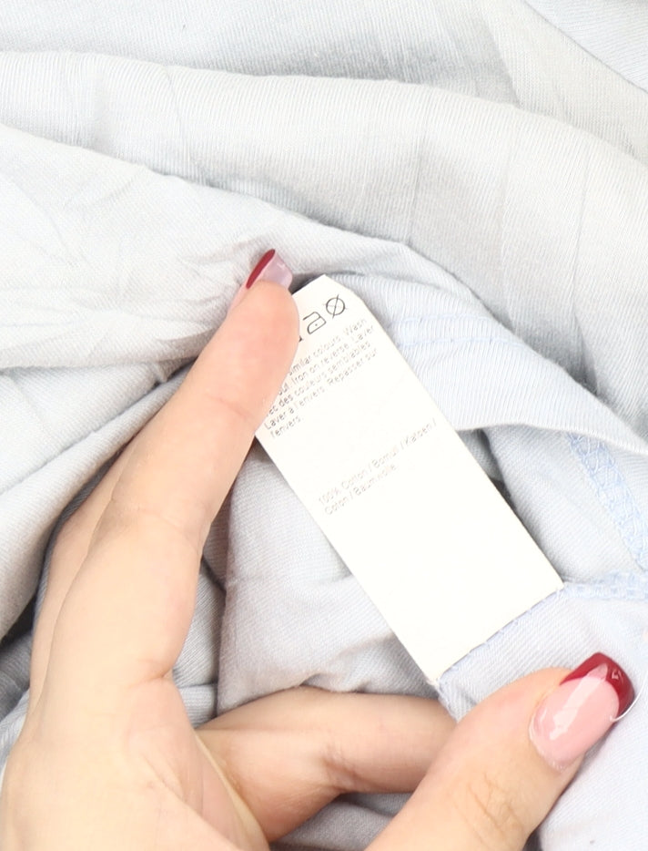 River Island Men’s Blue Cotton Crew Neck Bee Embroidered T-Shirt L