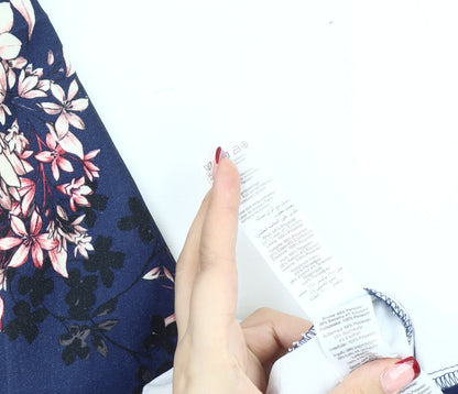 New Look Womens Blue Floral Slim Leggings Size 12 Skinny Trousers