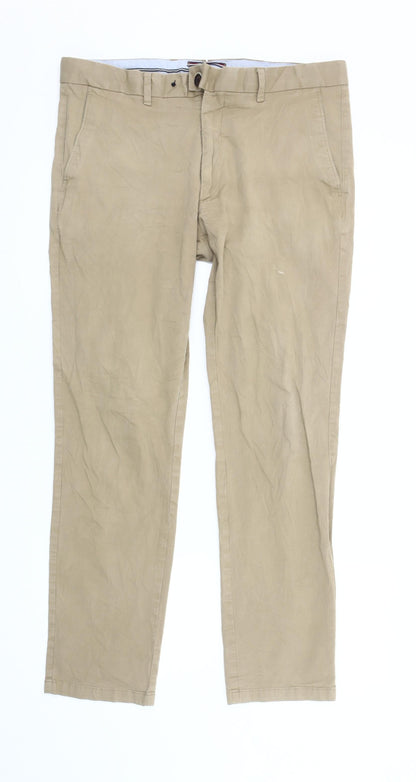 T.M. Lewin Men's Beige Chino Trousers 34R Slim Fit