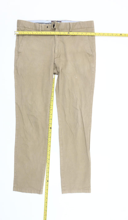 T.M. Lewin Men's Beige Chino Trousers 34R Slim Fit