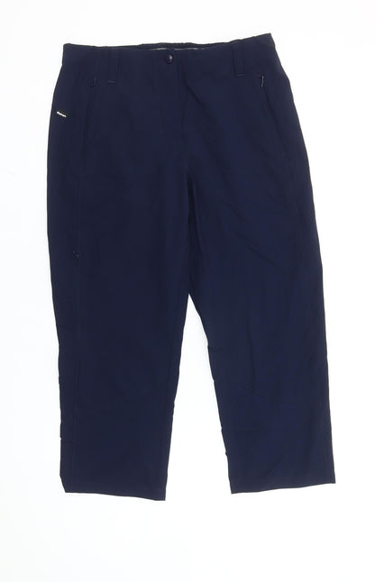 Rohan Womens Blue Size 8 Capri Travel Trousers Lightweight Stretch