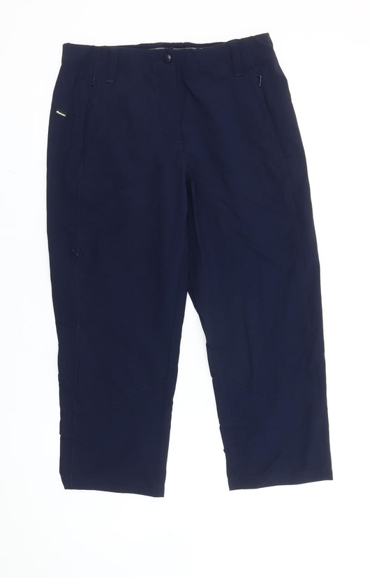 Rohan Womens Blue Size 8 Capri Travel Trousers Lightweight Stretch
