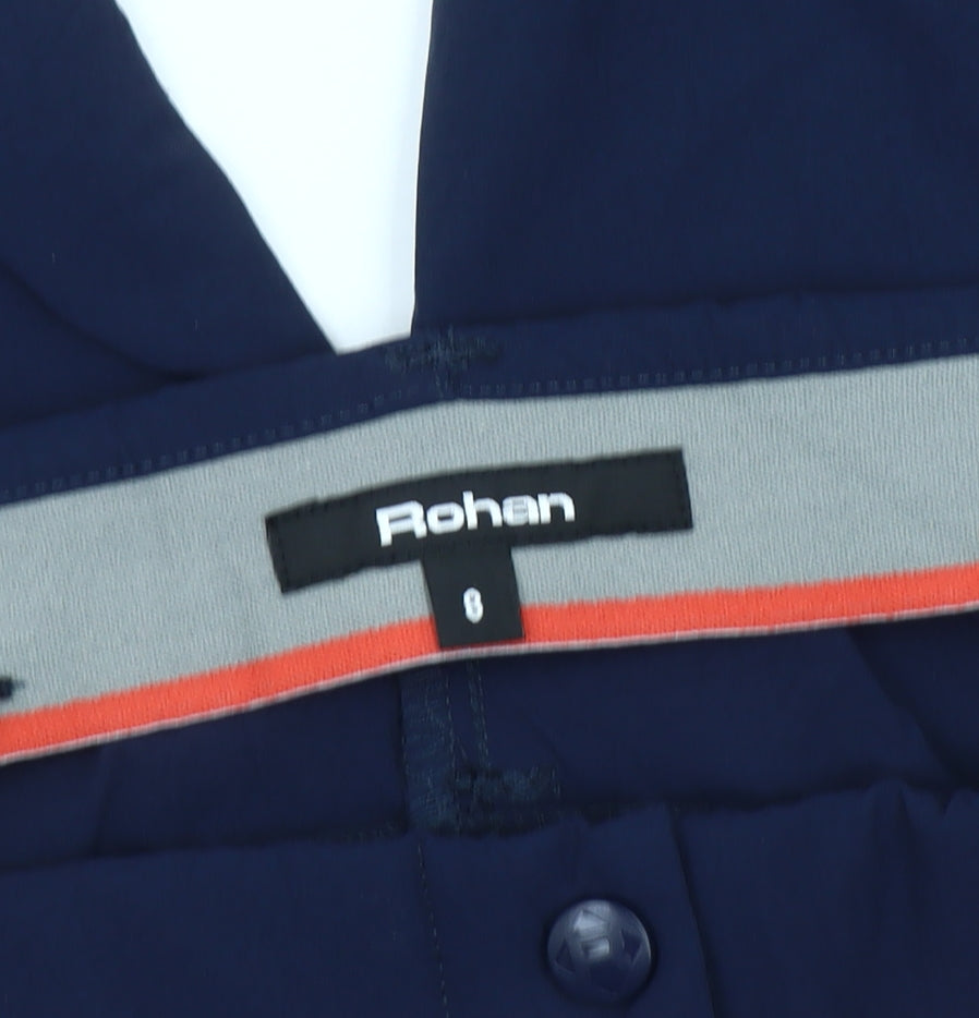 Rohan Womens Blue Size 8 Capri Travel Trousers Lightweight Stretch