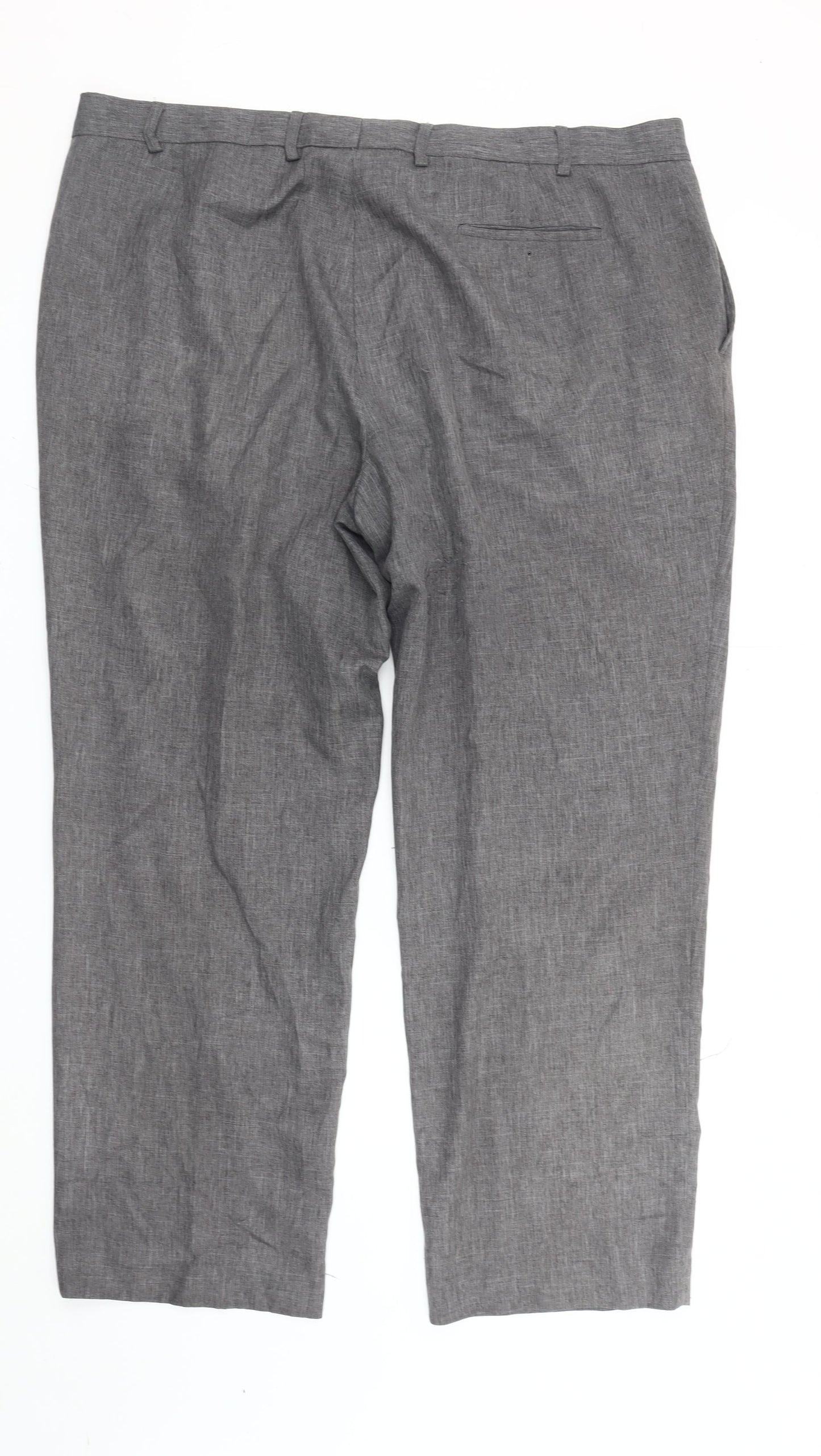Greenwoods Men's Grey Regular Fit Straight Leg Trousers 44in Waist