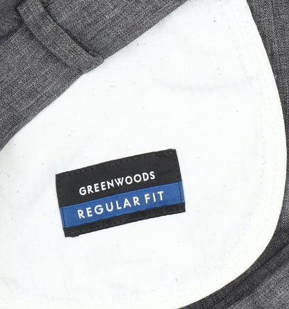 Greenwoods Men's Grey Regular Fit Straight Leg Trousers 44in Waist