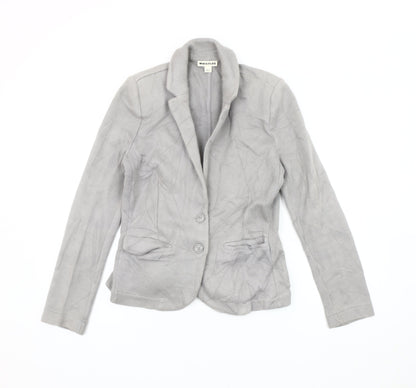 Whistles Women Grey UK 8 Slim Fit Tailored Knit Blazer