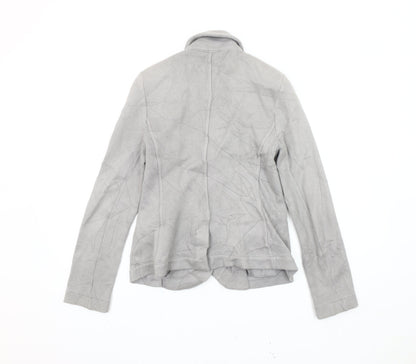 Whistles Women Grey UK 8 Slim Fit Tailored Knit Blazer