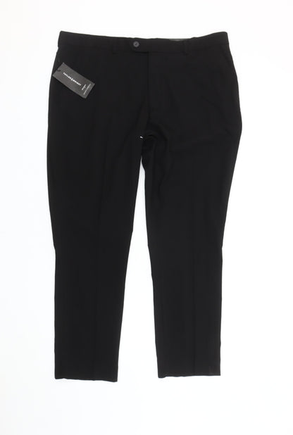 Taylor & Wright Men's Black 38S Slim Fit Dress Trousers