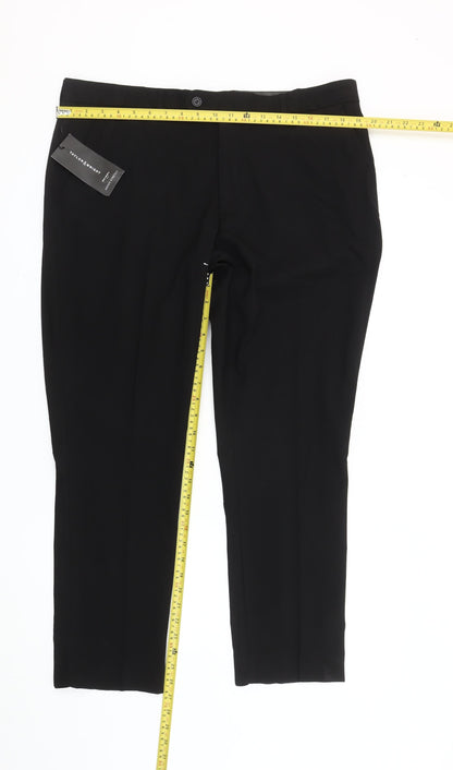 Taylor & Wright Men's Black 38S Slim Fit Dress Trousers