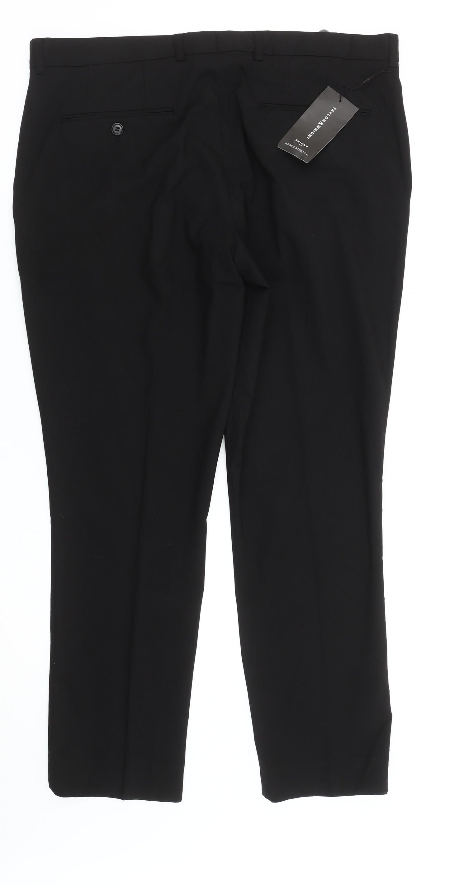 Taylor & Wright Men's Black 38S Slim Fit Dress Trousers