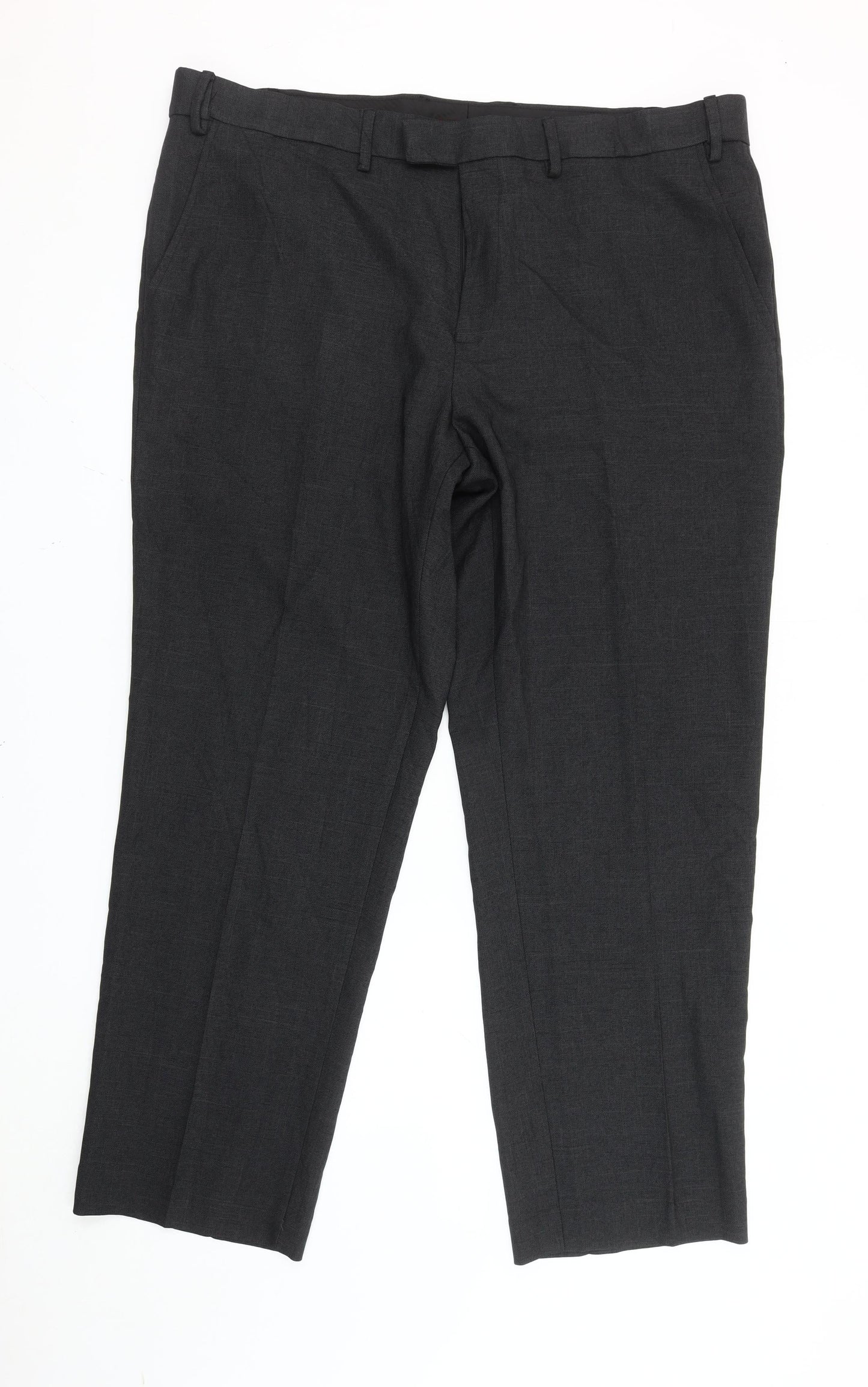 F&F Men's Black 42in Waist 31in Leg Regular Fit Dress Trousers