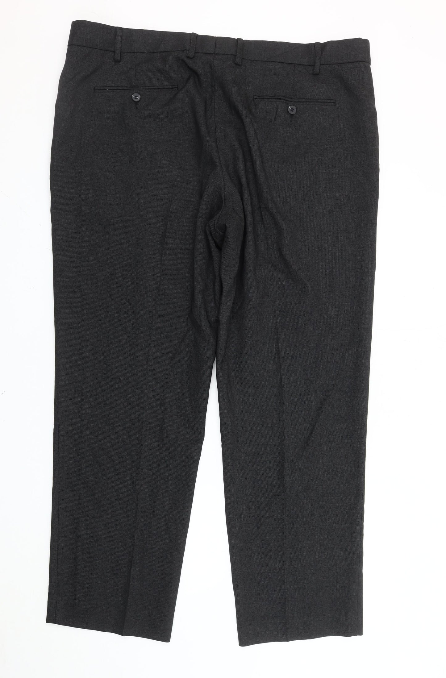 F&F Men's Black 42in Waist 31in Leg Regular Fit Dress Trousers