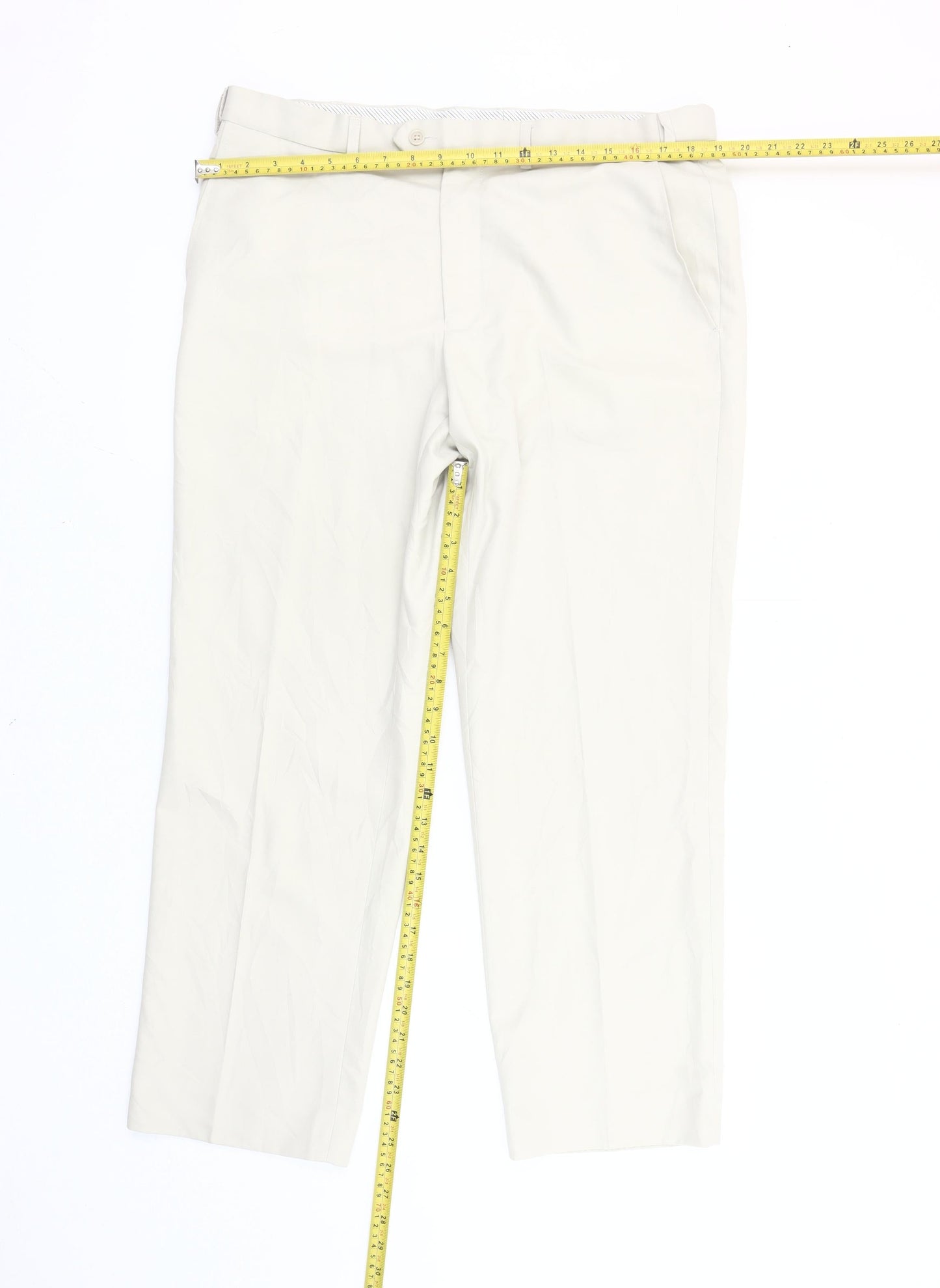 Marks and Spencer Men’s Beige Chino Trousers 36W 29L Straight Leg