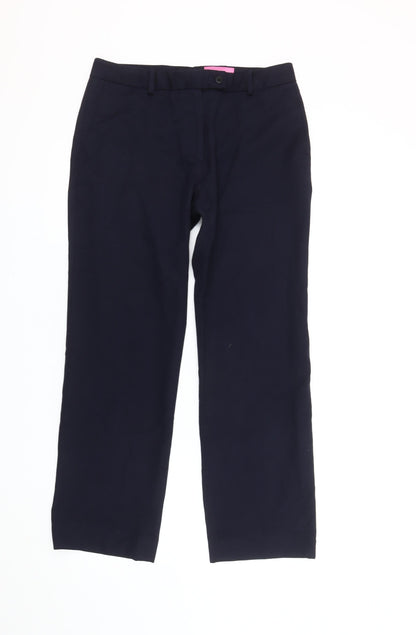 Womens UK Size 12 Brook Taverner Regular Fit Dress Pants Blue Trousers