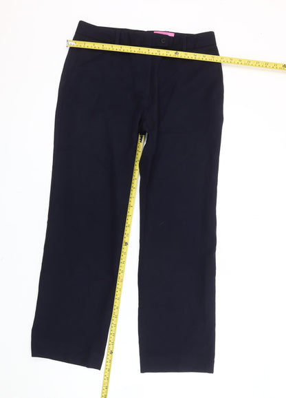 Womens UK Size 12 Brook Taverner Regular Fit Dress Pants Blue Trousers