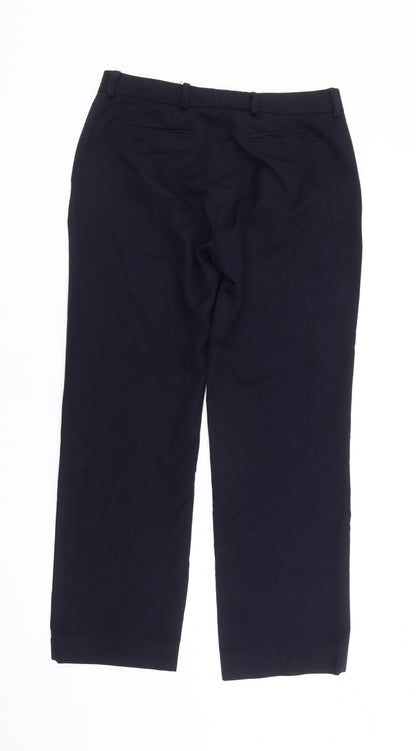 Womens UK Size 12 Brook Taverner Regular Fit Dress Pants Blue Trousers