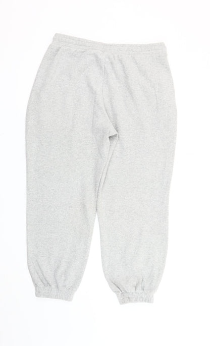 Zara Women’s Grey L Jogger Fleece Trousers Elastic Waist Pockets